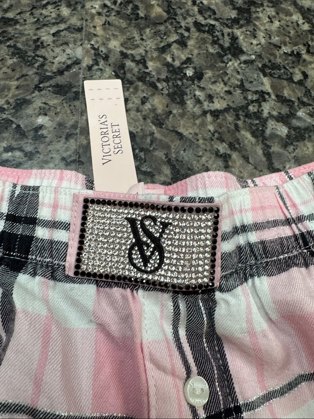 Victoria's Secret Pink and Black Plaid Cotton blend Sleep Shorts NWT M